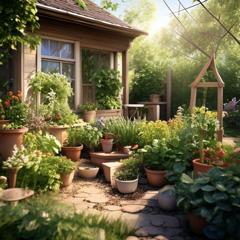 Vegetable seedlings in deep containers outdoors