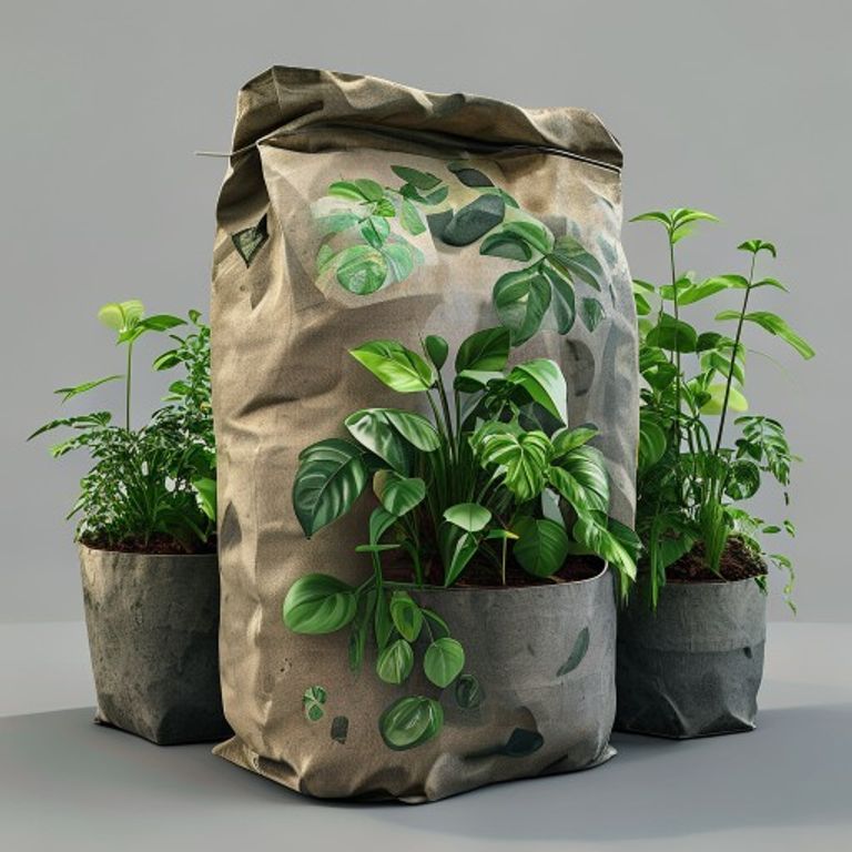 Jack's Magic 60 litre compost bag in a garden border setting